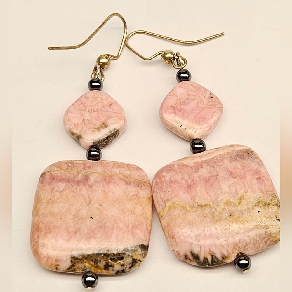 Pink Rhodonite Earrings